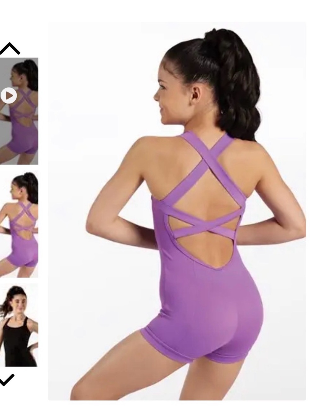 Girls' Purple Cross-Back Dance One-Piece